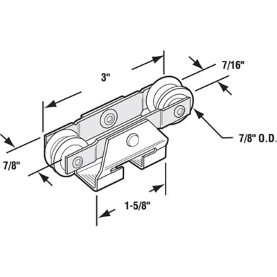 Image showing  Pocket Or Closet Door, Acme, Top Mounted, Four 7/8 in. Wheel Trolley Design, Fits Acme Doors, N 6659