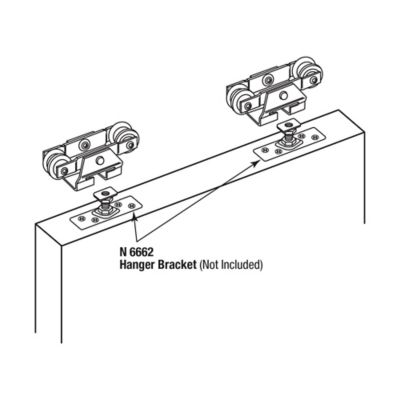 Image showing  Pocket Or Closet Door, Acme, Top Mounted, Four 7/8 in. Wheel Trolley Design, Fits Acme Doors, N 6659