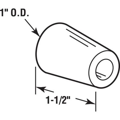 Image showing  1-1/2 in. Black Rubber Sliding Door Bumper, 2 pk., D 1701