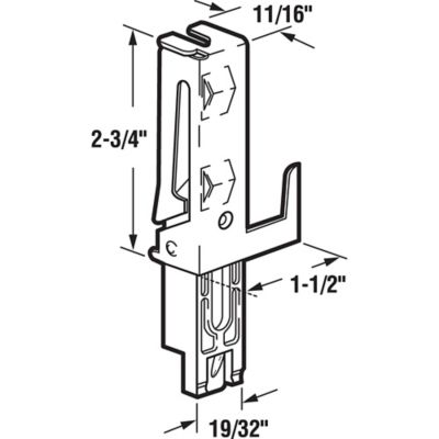 Image showing  1-1/2 in. Stamped Steel Housing Panel Wardrobe Door Guide for Acme Or Stanley Doors, 1-Pair, N 6549