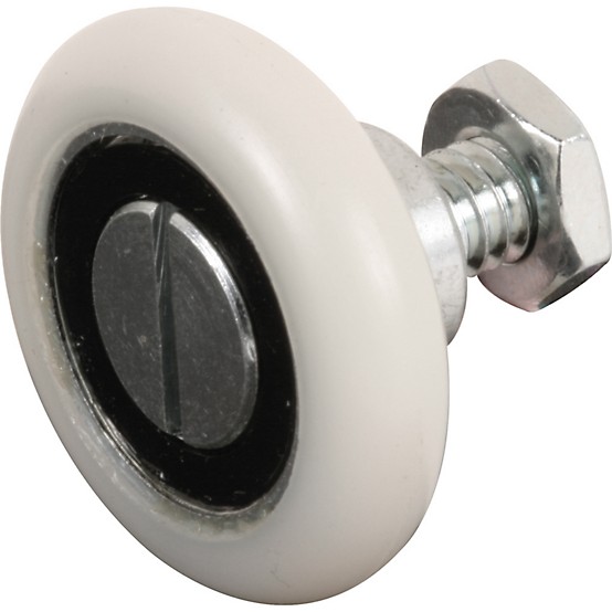 1-1/8 in. White, Nylon, Ball Bearing Drawer Rollers (2-pack) 1-1/8 in. White, Nylon, Ball Bearing Drawer Rollers (2-pack)