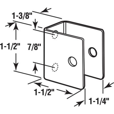 Image showing  U-Bracket, for 1-1/4 in. Panels, Stainless Steel, Satin Finish, Single pk.