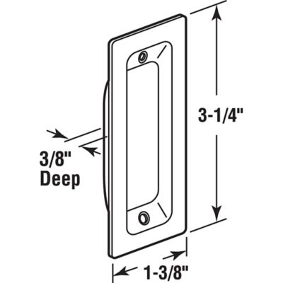 Image showing  Brass Plated, Oblong Closet Door Pull Handle, 2 pk., N 6826
