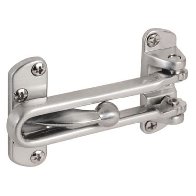 Prime-Line Swing Bar Lock for Hinged Swing-In Doors, 3-7/8 in. Bar Length, Brushed Chrome, U 9901