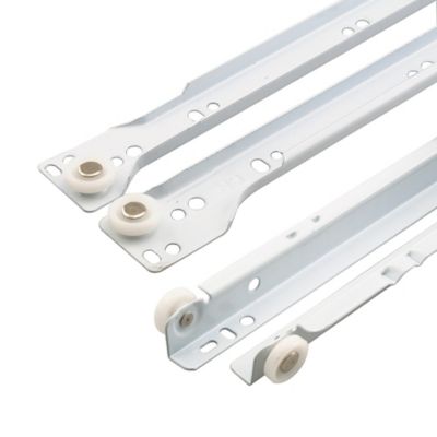 Prime-Line Steel and Plastic Self-Closing Drawer Slide Kit for Drawer Systems, 15-3/4 in. Tracks, White, (1 Pair), MP7210