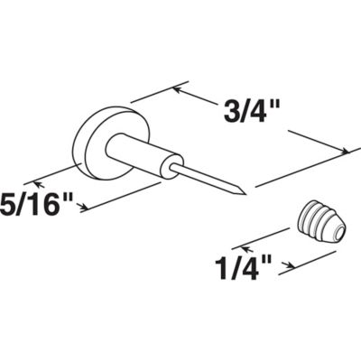 Image showing  Window Mullion Grid Retainer Pins, 6 pk., L 5776