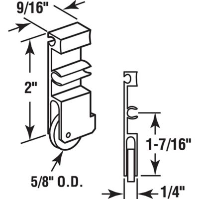 Image showing  1/2 in. International Series Sliding Window Roller Assembly, Flat Steel Ball, 2 pc.