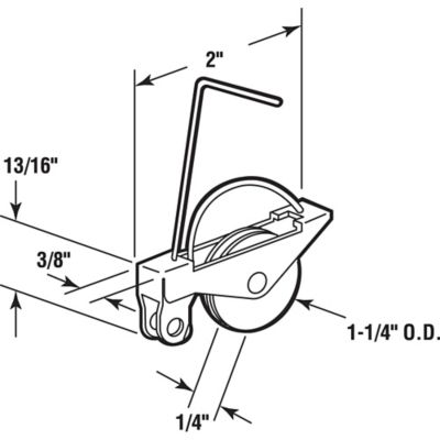 Image showing  1-1/4 in. Screen Door Spring Tension Roller, for Arcadia Doors, 2 pk., B 736