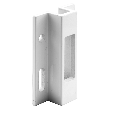 Prime-Line White Extruded Aluminum Sliding Door Lock Keeper, E 2124