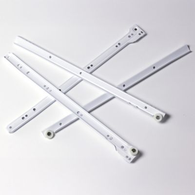 Image showing 6 th Prime-Line Steel and Plastic Self-Closing Drawer Slide Kit for Drawer Systems, 17-3/4 Inch Tracks, White, (1 Pair), R 7211