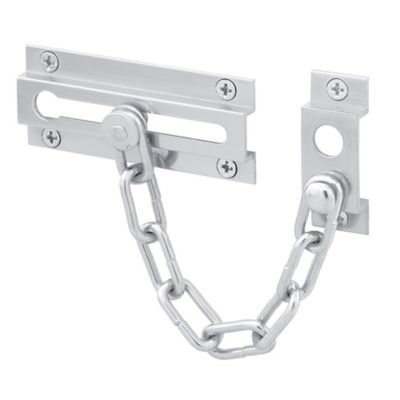 Prime-Line Chain Door Guard, 3-5/16 in., Solid Brass Construction and a Dull Chrome Finish, U 9909