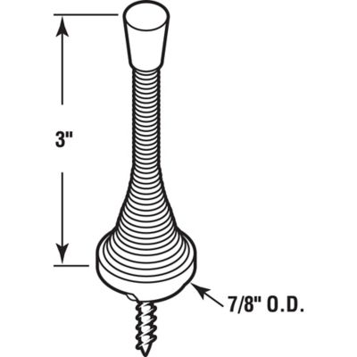 Image showing  Door Stop, 3 in., Spring Steel, Chrome Plated Finish, Flexible Base, 2 pk., MP9039-2
