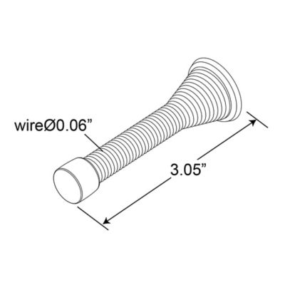 Image showing  Door Stop, 3 in., Spring Steel, Chrome Plated Finish, Flexible Base, 2 pk., MP9039-2