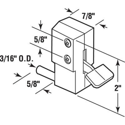 Image showing  White, Step-On Sliding Patio Door Lock, U 9879