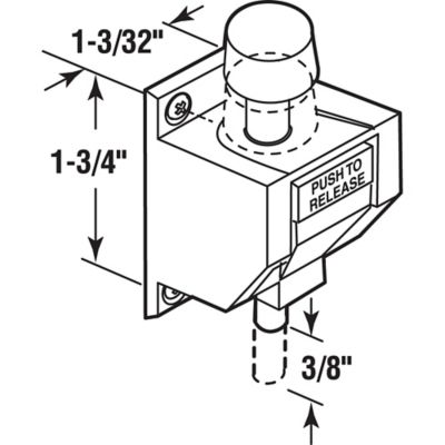 Image showing  5/16 in. Diameter, ft. Operated, White, Sliding Patio Door Lock, U 9869