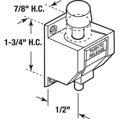 Image showing  5/16 in. Diameter, ft. Operated, White, Sliding Patio Door Lock, U 9869
