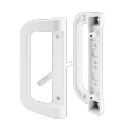 Prime-Line Diecast, White, Mortise Style Sliding Door Handle Set, C 1177