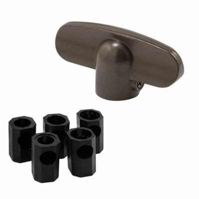 Prime-Line Universal Bronze Tee-Crank Casement Window Handle, 2 pk., H 3893