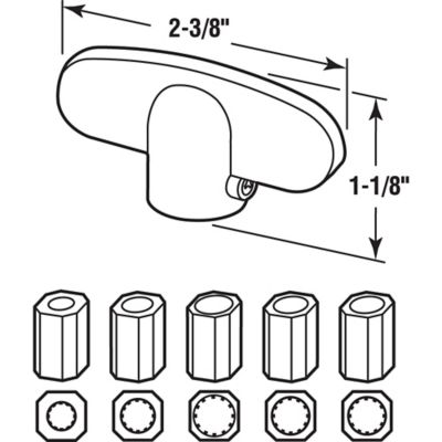 Image showing  Universal Bronze Tee-Crank Casement Window Handle, 2 pk., H 3893