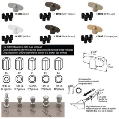 Image showing  Universal Bronze Tee-Crank Casement Window Handle, 2 pk., H 3893