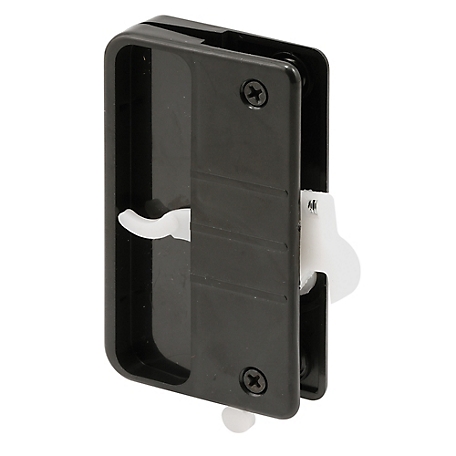 Prime-Line Black Plastic Screen Door Latch and Pull with Security Lock, for Anjac Doors, A 108