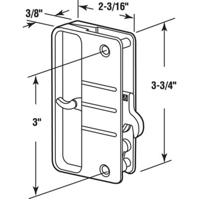 Image showing  Black Plastic Screen Door Latch and Pull with Security Lock, for Anjac Doors, A 108