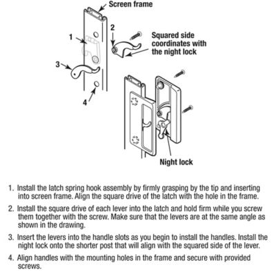 Image showing  Black Plastic Screen Door Latch and Pull with Security Lock, for Anjac Doors, A 108