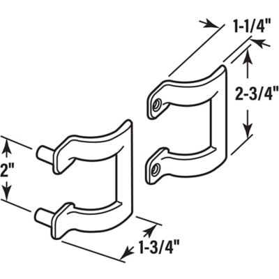 Image showing  Shower Door Handle Set, Diecast Construction, 2 in. Hole Center, Brass Plated Set, M 6159
