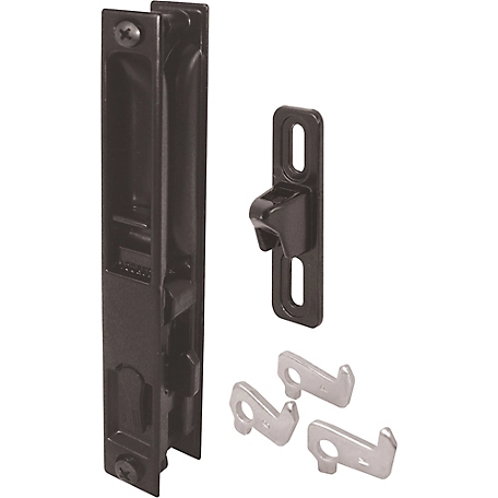 Prime-Line Sliding Door Flush Handle Set, Black Diecast, 1 Set, MP1043
