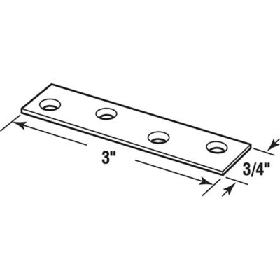 Image showing  Mending Plates, 3/4 in. x 3 in., Zinc 10 pk., U 9247