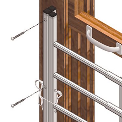 Image showing  Carbon Steel Fixed 3-Bar Window Grill for Home Security and Child Safety, 15-3/4 to 23-1/2 In., White (1 Set), S 4748