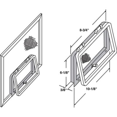 Image showing  Wicket, 6-1/8 in. x 10-1/8 in., White Plastic, PL 14700