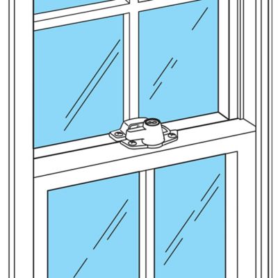 Image showing  Keyed Sash Lock for Aluminum, Vinyl Or Wood Double-Hung Windows, 2 in. Hc, Heavy-Duty Zinc, White, U 9928