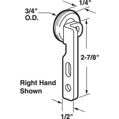 Image showing  3/4 in. Nylon Ball Bearing Wheel Closet Door Roller 1 Left/1 Right, Fits Nordahl Doors, 1 Pair, N 6518