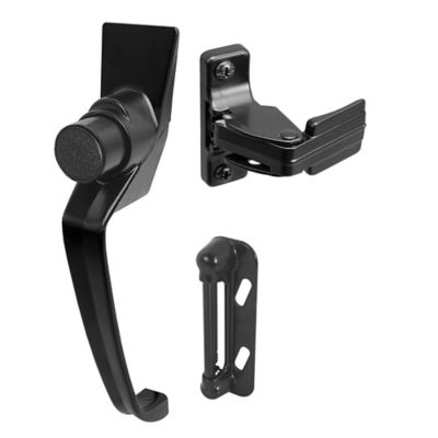 Prime-Line Black Push Button Latch with 1-1/2 in. Hole Center Set, K 5082