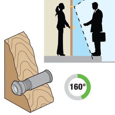 Image showing 5 th Prime-Line Door Viewer, 15/32 in. x 160 deg., Solid Brass Housing, Glass Lens, U.L. Listed, Satin Nickel, U 10347