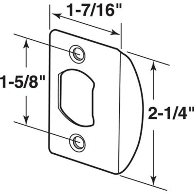 Image showing  Door Latch Strike Plate, Steel Construction, Classic Bronze Finish, 2 pk., E 2516