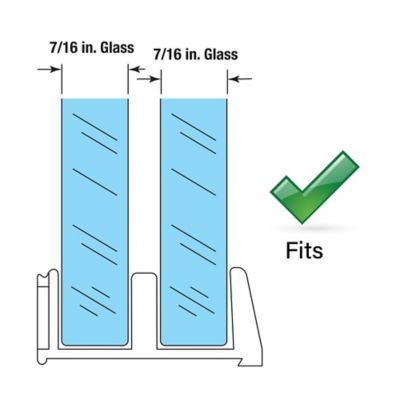 Image showing  Sliding Shower Door Bottom Guide, 1/2 in. Channels, Plastic Construction, Clear, Adhesive Backing, 2 pk., M 6059