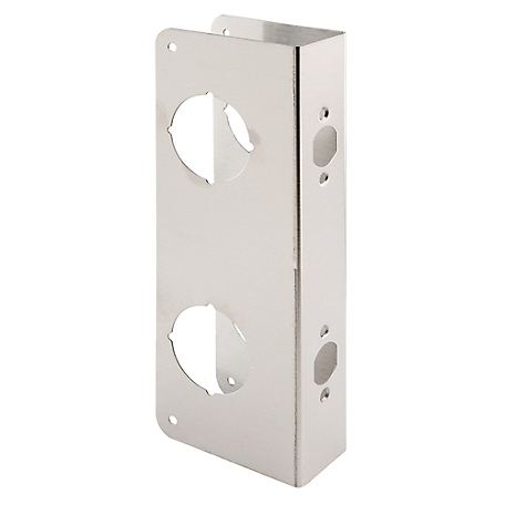 Prime-Line Stainless Steel Lock and Door Reinforcement Plate for 1-3/4 In. Thick Doors, Stainless Steel (Single Pack), U 10546