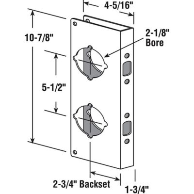 Image showing  Stainless Steel Lock and Door Reinforcement Plate for 1-3/4 In. Thick Doors, Stainless Steel (Single Pack), U 10546