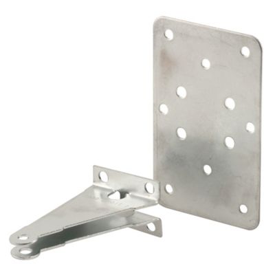 Prime-Line Jamb Bracket with Plate, 2-1/2 in. x 4-1/16 in., Steel Construction, Mill Finish, K 5072