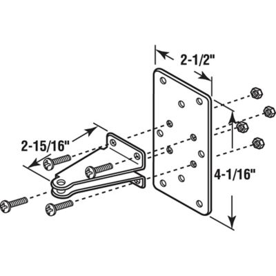Image showing  Jamb Bracket with Plate, 2-1/2 in. x 4-1/16 in., Steel Construction, Mill Finish, K 5072