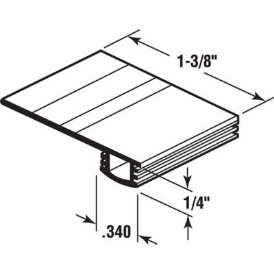 Image showing  3/4 in. to 1-3/8 in. x 7 ft., Black Vinyl Sliding Screen Door Weatherstrip (Single Pack), B 705