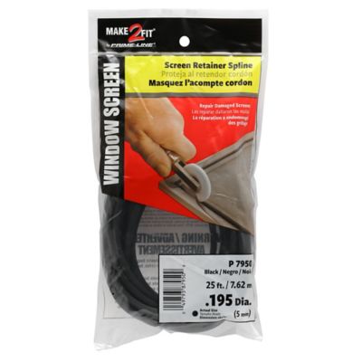 Prime-Line Screen Retainer Spline, 0.195 in., 25 ft., Black, P 7950
