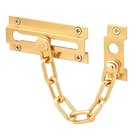 Prime-Line Chain Door Guard, 3-5/16 in., Solid Brass Construction and Finish, U 9907