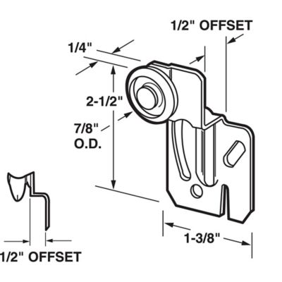 Image showing  Closet Door Roller with 1/2 in. Offset and 7/8 in. Nylon Wheel, N 6501