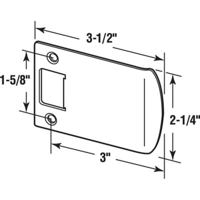 Image showing  Extended Lip Strike, 3 in., Solid Brass Construction, Polished Finish, E 2345