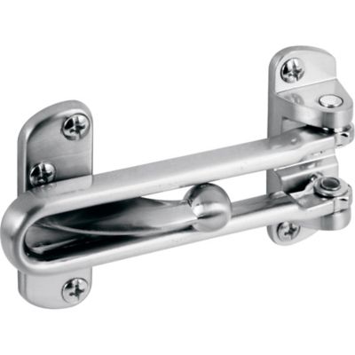 Prime-Line Swing Bar Lock for Hinged Swing-In Doors, 3-7/8 in. Bar Length, Diecast Zinc Construction, Satin Nickel, U 10308