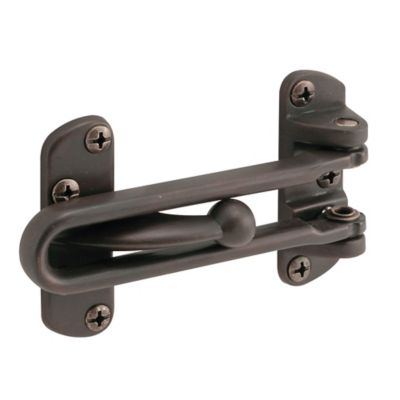 Prime-Line Swing Bar Lock for Hinged Swing-In Doors, 3-7/8 in. Bar Length, Diecast Zinc, Classic Bronze, U 10309