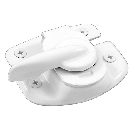 Prime-Line Sash Lock, 1-3/4 and 1-1/2 in. Hc, Fits Single/Double Hung Wood Windows, Stamped Steel, White, F 2618
